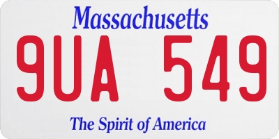 MA license plate 9UA549