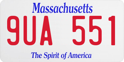 MA license plate 9UA551