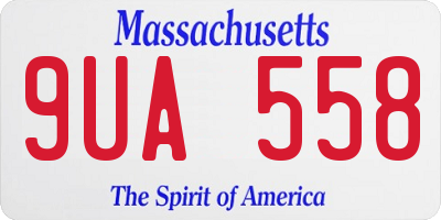 MA license plate 9UA558