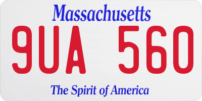 MA license plate 9UA560