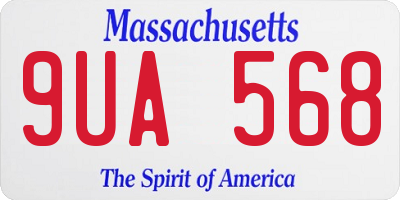 MA license plate 9UA568
