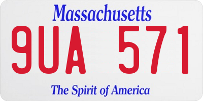 MA license plate 9UA571