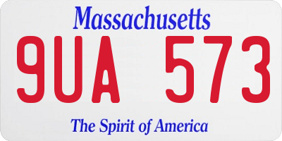 MA license plate 9UA573