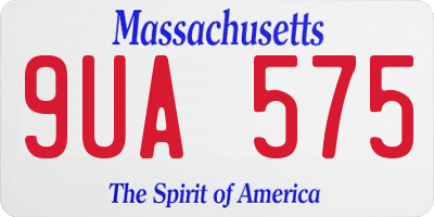 MA license plate 9UA575