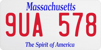 MA license plate 9UA578