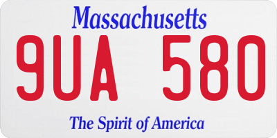 MA license plate 9UA580