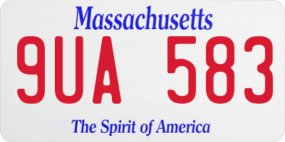MA license plate 9UA583