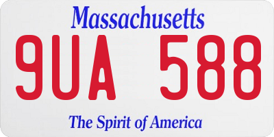 MA license plate 9UA588