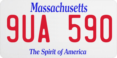 MA license plate 9UA590