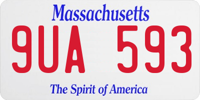 MA license plate 9UA593