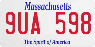 MA license plate 9UA598