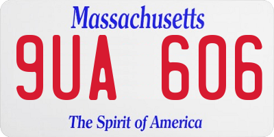 MA license plate 9UA606