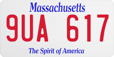 MA license plate 9UA617