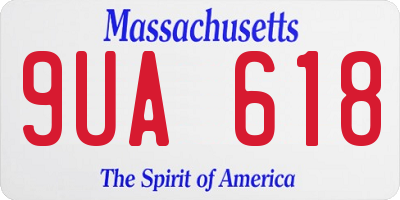 MA license plate 9UA618