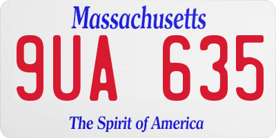 MA license plate 9UA635