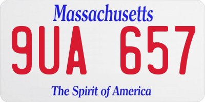 MA license plate 9UA657