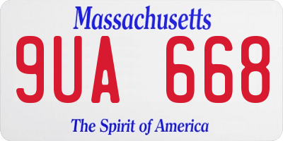 MA license plate 9UA668