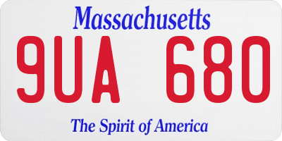 MA license plate 9UA680