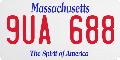 MA license plate 9UA688