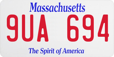 MA license plate 9UA694