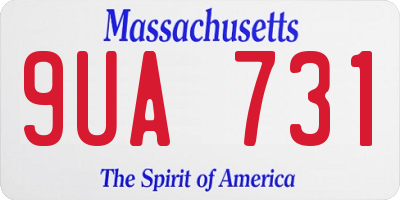 MA license plate 9UA731