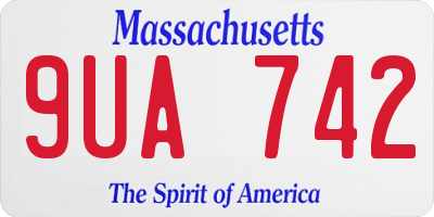 MA license plate 9UA742