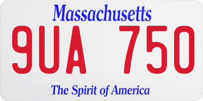 MA license plate 9UA750
