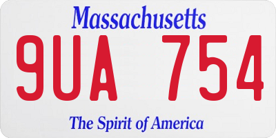 MA license plate 9UA754