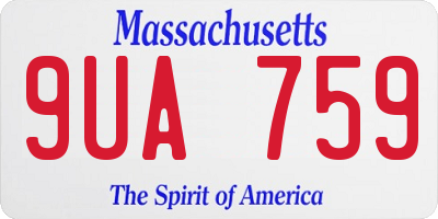 MA license plate 9UA759