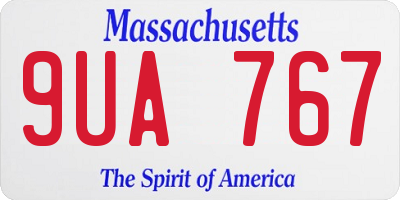 MA license plate 9UA767