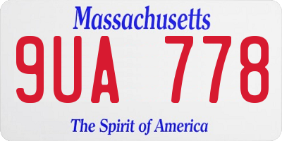 MA license plate 9UA778