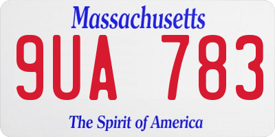 MA license plate 9UA783