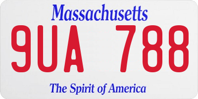 MA license plate 9UA788