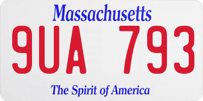 MA license plate 9UA793