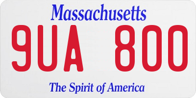 MA license plate 9UA800