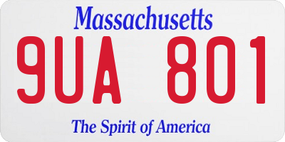 MA license plate 9UA801