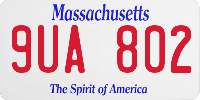 MA license plate 9UA802