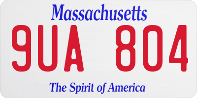 MA license plate 9UA804