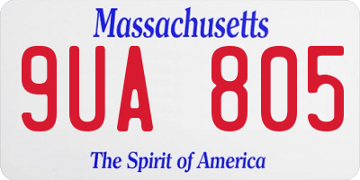 MA license plate 9UA805