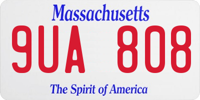 MA license plate 9UA808