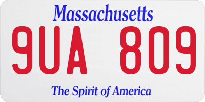 MA license plate 9UA809