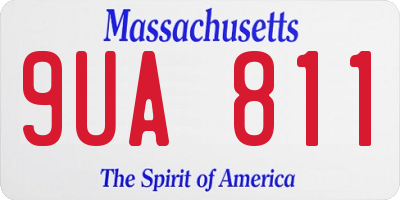 MA license plate 9UA811