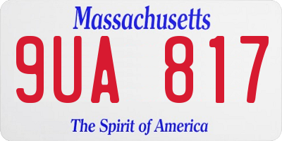 MA license plate 9UA817