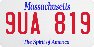 MA license plate 9UA819