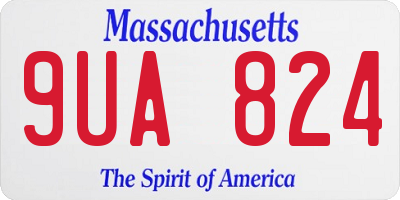 MA license plate 9UA824