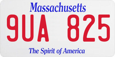 MA license plate 9UA825