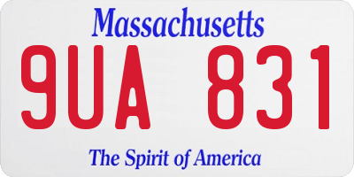 MA license plate 9UA831