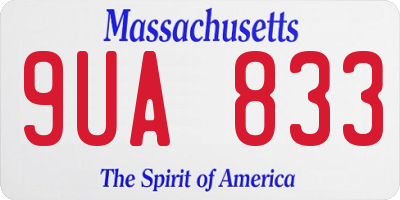 MA license plate 9UA833