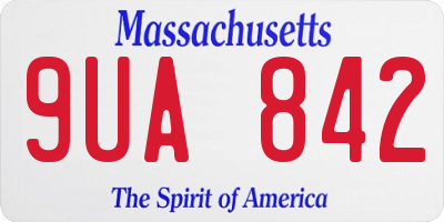 MA license plate 9UA842
