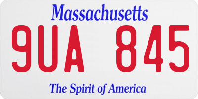 MA license plate 9UA845